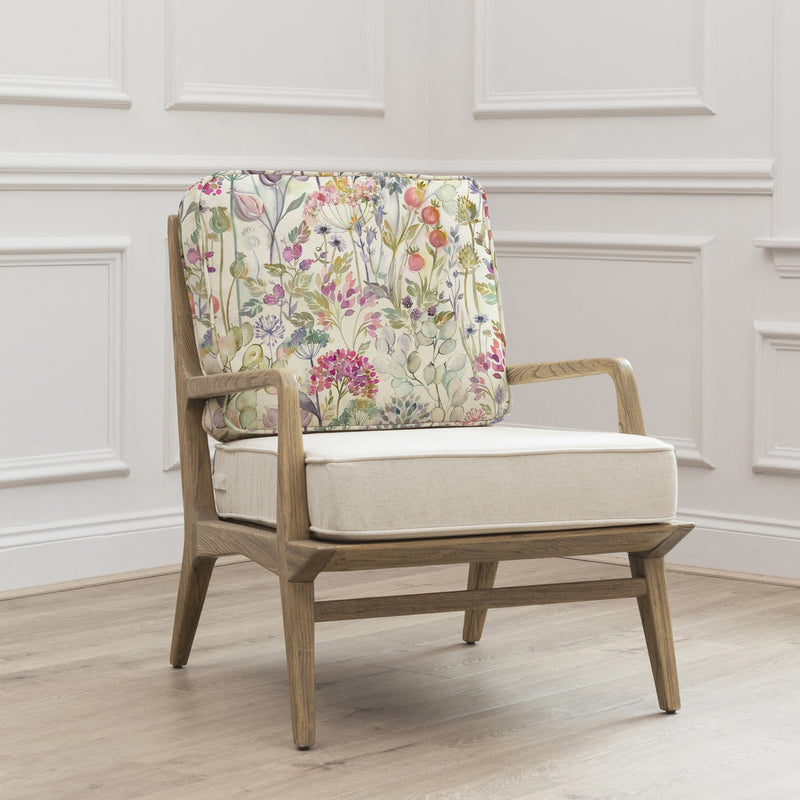 Floral Pink Furniture - Hedgerow Printed Idris Chair Lotus Voyage Maison