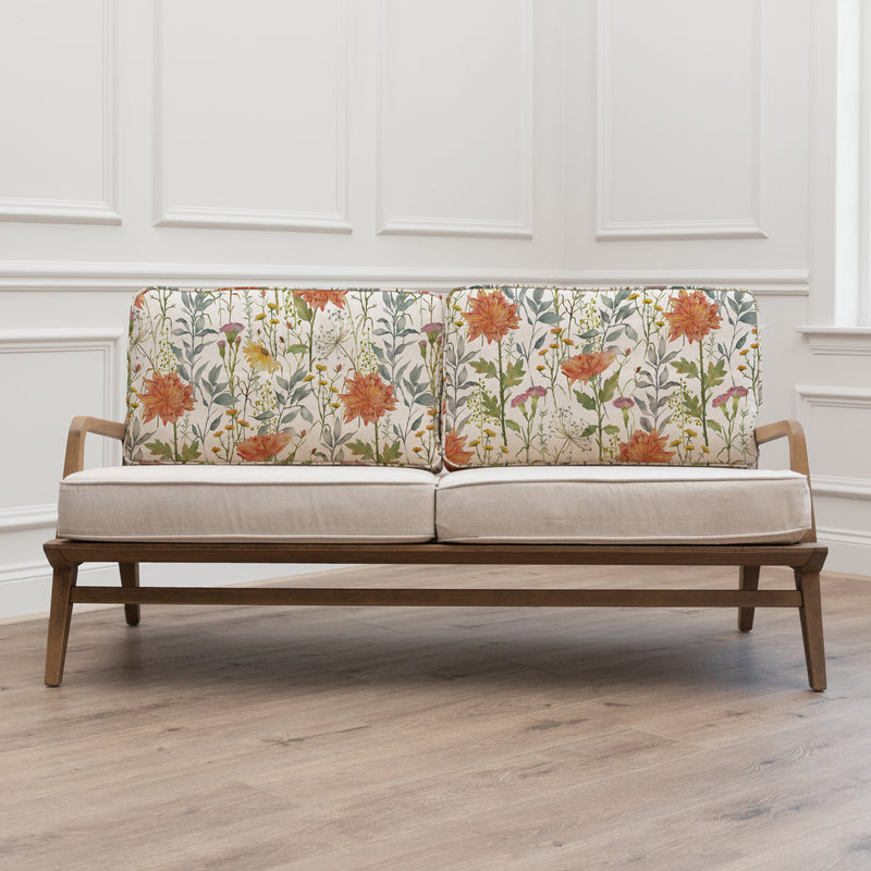 Floral Orange Furniture - Delamere Printed Idris 2 Seater Chair Linen Voyage Maison