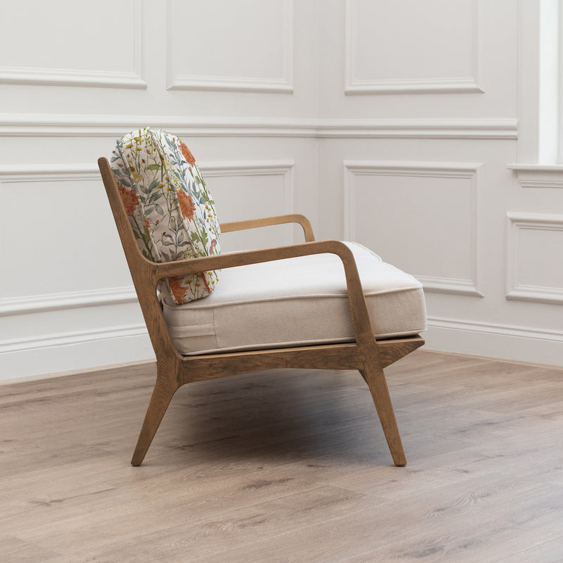 Floral Orange Furniture - Delamere Printed Idris 2 Seater Chair Linen Voyage Maison