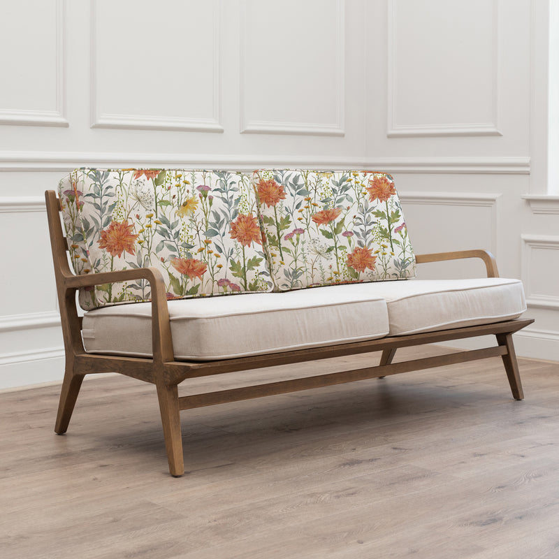 Floral Orange Furniture - Delamere Printed Idris 2-Seater Sofa Linen Voyage Maison