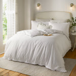Plain White Bedding - Tilly 100% Cotton Ruffle Duvet Cover Set White Wylder