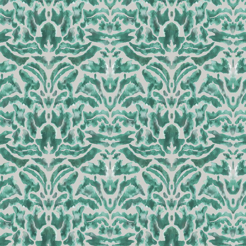 Voyage Maison Nikko Printed Velvet Fabric in Emerald