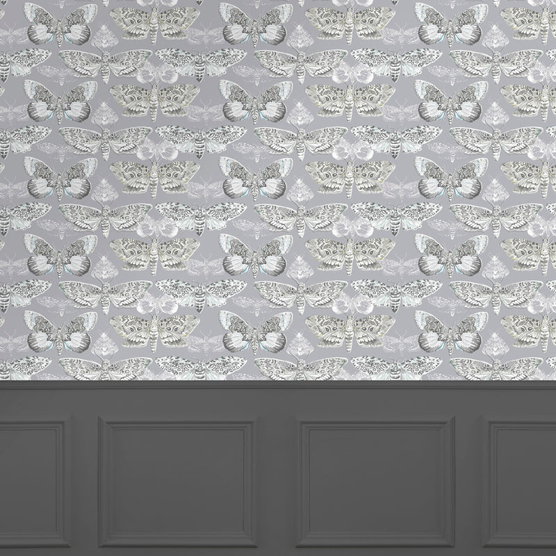 Voyage Maison Nocturnal 1.4m Wide Width Wallpaper in Charcoal