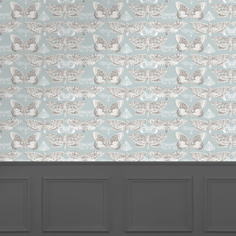 Voyage Maison Nocturnal 1.4m Wide Width Wallpaper in Duck Egg