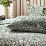 Abstract Green Bedding - Nola Abstract  Duvet Cover Set Olive HÖEM