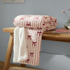 Striped Pink Throws  - Noortje Bows Sherpa Fleece Throw Silk Pink Furn