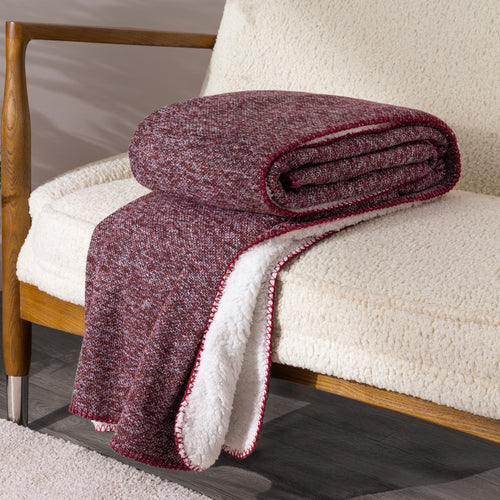 furn. Nurrel Sherpa Throw in Berry