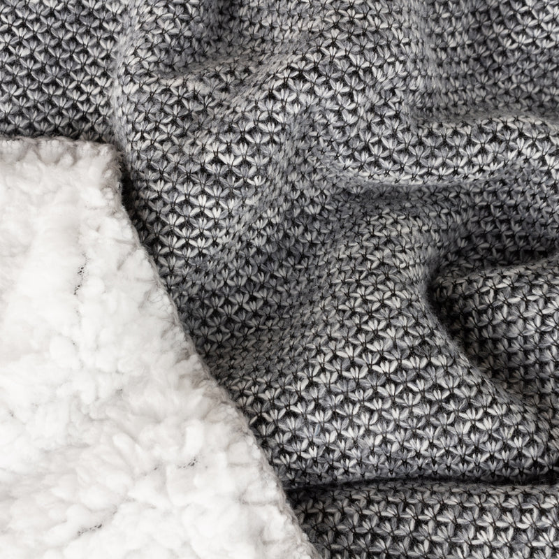 furn. Nurrel Sherpa Throw in Grey