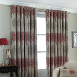 Paoletti Oakdale Tree Motif Eyelet Curtains in Red