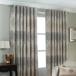 Paoletti Oakdale Tree Motif Eyelet Curtains in Silver