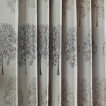 Paoletti Oakdale Tree Motif Eyelet Curtains in Silver