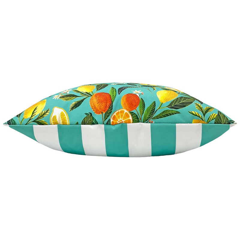 Evans Lichfield Orange Blossom Outdoor Cushion Cover in Teal