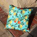 Evans Lichfield Orange Blossom Outdoor Cushion Cover in Teal