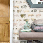 Voyage Maison Oink 1.4m Wide Width Wallpaper in Linen