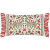 Floral Red Cushions - Okara Leopards Printed Ruffle  Cushion Cover Linen/Red Wylder Tropics