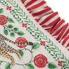 Floral Red Cushions - Okara Leopards Printed Ruffle  Cushion Cover Linen/Red Wylder Tropics