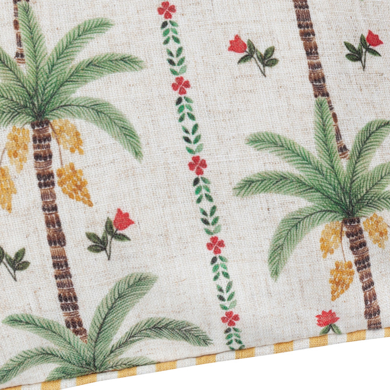 Floral Green Cushions - Okara Palm Printed Cushion Cover Multicolour Wylder Tropics