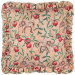 Floral Pink Cushions - Okara Elephant Printed Ruffle Cushion Cover Peach/Linen Wylder Tropics