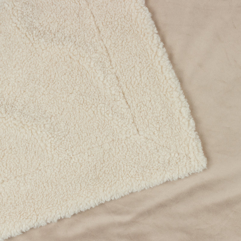 Plain Beige Throws - Olann Shearling Fleece Throw Natural Yard