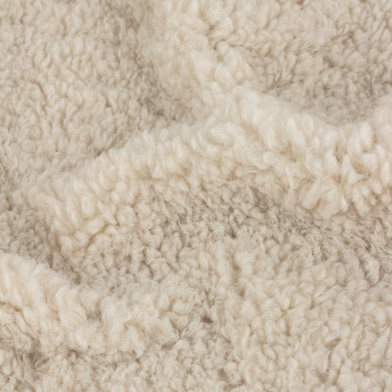 Plain Beige Throws - Olann Shearling Fleece Throw Natural Yard