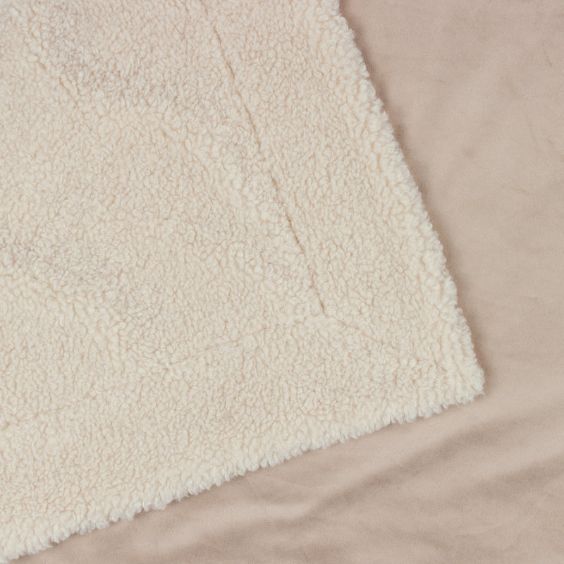 Plain Beige Throws - Olann Shearling Fleece Throw Natural Yard