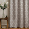 Paoletti Olivia Lattice Embroidered Pencil Pleat Curtains in Grey