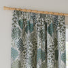 Floral Curtains - Ophelia Jacquard Floral Room Darkening Pencil Pleat Curtains Thyme/Mineral Wylder