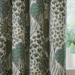 Floral Curtains - Ophelia Jacquard Floral Room Darkening Pencil Pleat Curtains Thyme/Mineral Wylder
