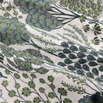 Floral Curtains - Ophelia Jacquard Floral Room Darkening Pencil Pleat Curtains Thyme/Mineral Wylder