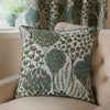 Floral Green Cushions - Ophelia Floral Jacquard Cushion Cover Thyme/Mineral Wylder