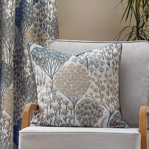 Floral Beige Cushions - Ophelia Floral Jacquard Cushion Cover Wedgewood Wylder