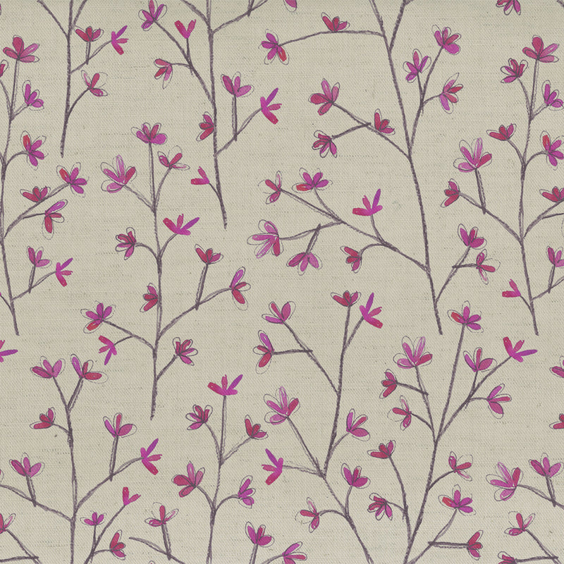 Ophelia Printed Fabric Sample Swatch Fuchsia