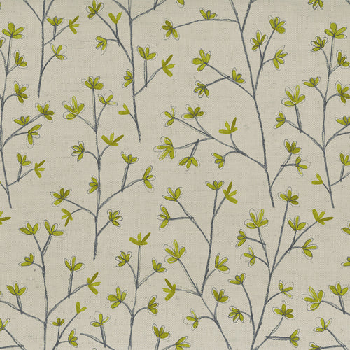 Voyage Maison Ophelia Printed Cotton Fabric in Lime/Natural