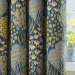  Curtains - Ophelia  Eyelet Curtains Blue/Saffron Wylder