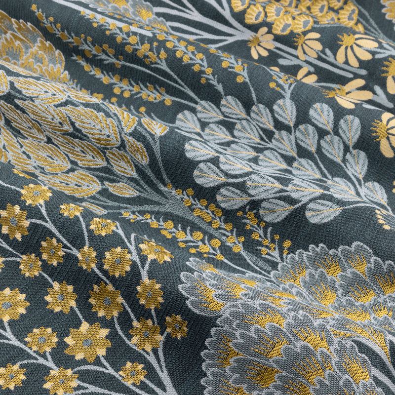  Curtains - Ophelia  Eyelet Curtains Blue/Saffron Wylder