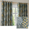  Curtains - Ophelia  Eyelet Curtains Blue/Saffron Wylder