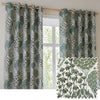 Floral Green Curtains - Ophelia Fully Lined Floral Jacquard Eyelet Curtains Thyme/Mineral Wylder