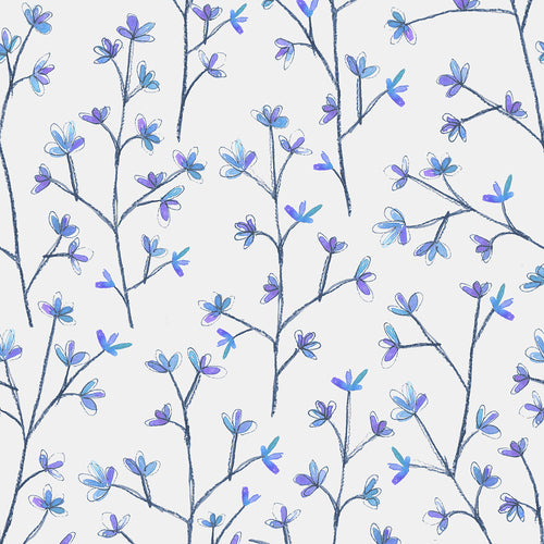 Voyage Maison Ophelia 1.4m Wide Width Wallpaper in Bluebell/Linen