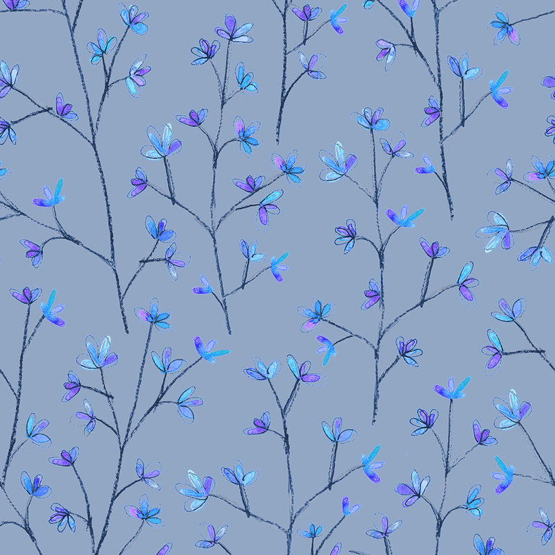 Ophelia Wallpaper Sample Bluebell