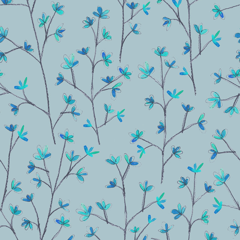 Ophelia Wallpaper Sample Cornflower