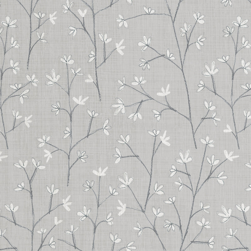 Voyage Maison Ophelia Printed Linen Fabric in Dove Grey