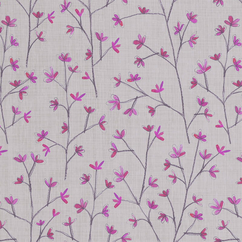 Ophelia Sheer Printed Fabric Sample Swatch Heather