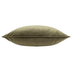 Plain Green Cushions - Opulence Soft Velvet Cushion Cover Khaki Evans Lichfield