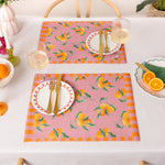 Floral Pink Accessories - Oranges Set of 4 Indoor/Outdoor Placemats Pink furn.