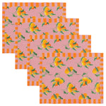 Floral Pink Accessories - Oranges Set of 4 Indoor/Outdoor Placemats Pink furn.