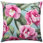 Floral Pink Cushions - Orchids Outdoor Cushion Cover Duck Egg Evans Lichfield