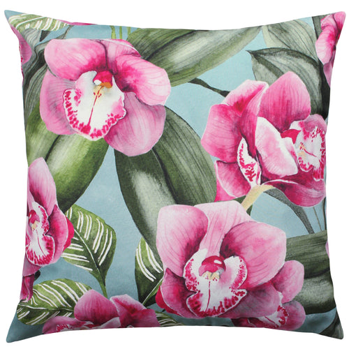 Floral Pink Cushions - Orchids Outdoor Cushion Cover Duck Egg Evans Lichfield