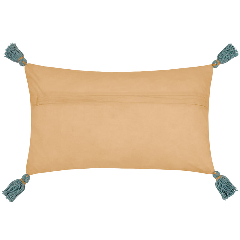 Wylder Orilla Floral Tasselled Cushion Cover in Camel/Duck Egg