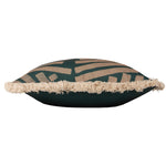 Paoletti Oromo Fringed Cushion Cover in Green