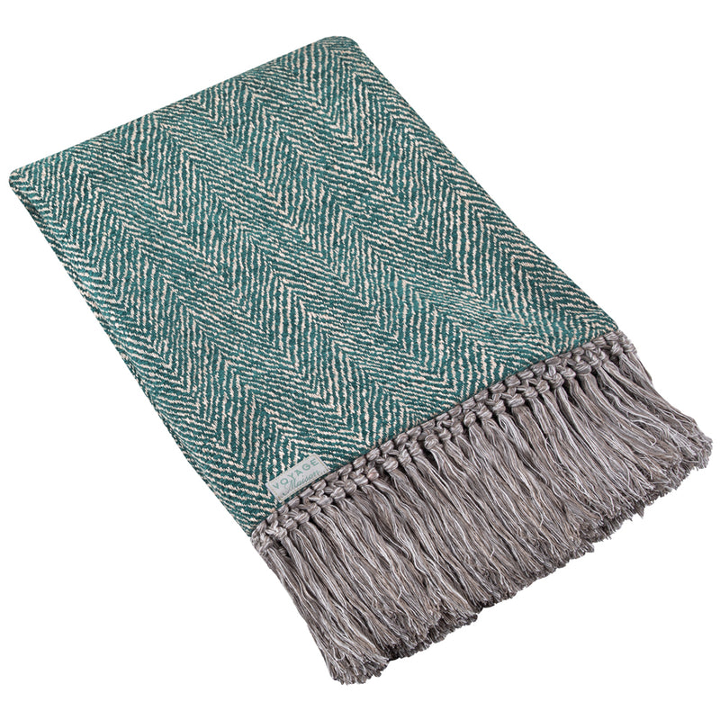 Voyage Maison Oryx Woven Throw in Azure